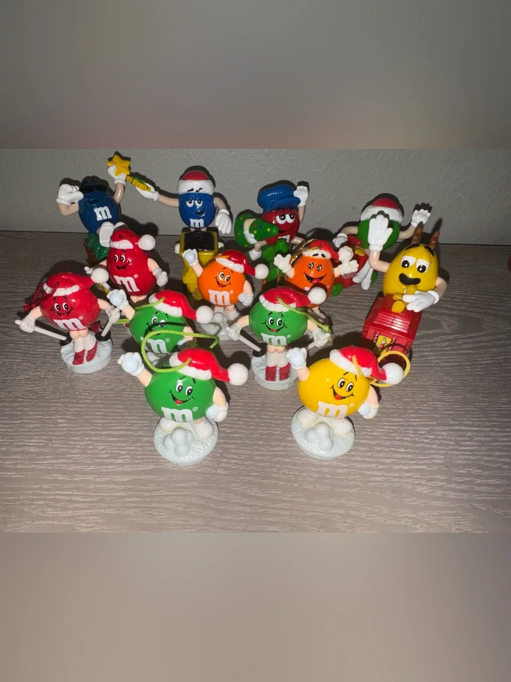 Vintage M&Ms Christmas Topper Ornaments & Express Decorative Train lot